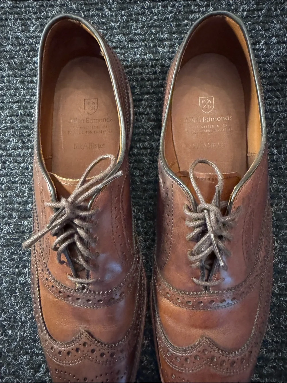 Allen Edmonds McAllister Wingtip Oxford Sz 11 2A Dark Chili Handcrafted In USA